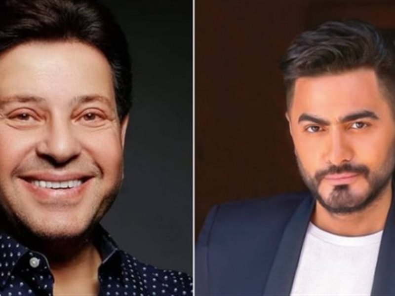 الفنان الراحل هاني شاكر والفنان تامر حسني 